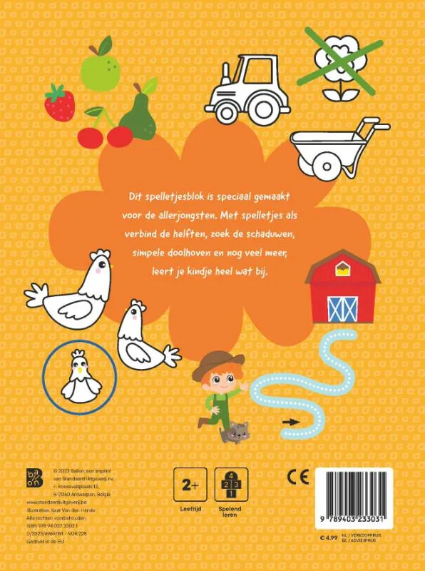 Mijn eerste spelletjesblok boerderij 2-3 jaar | 9789403233031 Mijn eerste spelletjesblok boerderij 2-3 jaar - Afbeelding 2