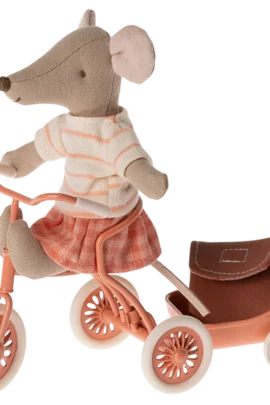 Grote zus driewieler muis koraal / Tricycle mouse, big sister, coral | 5707304134282