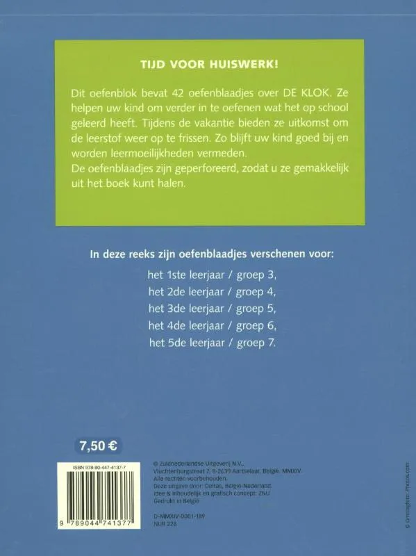 Oefenblaadjes de klok 9-11 jaar Oefenblaadjes | 9789044741377 Oefenblaadjes de klok 9-11 jaar Oefenblaadjes - Afbeelding 2