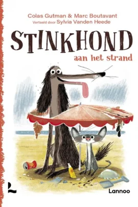 Stinkhond aan het strand
