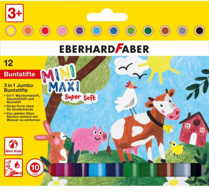 Viltstiften 3 in 1 12 kleuren