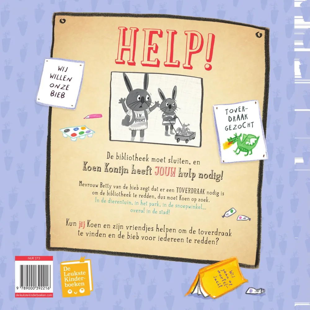 Help! Koen Konijn, redder van de bibliotheek | 9789000392216 Help! Koen Konijn, redder van de bibliotheek - Afbeelding 2