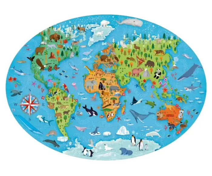 Dieren - puzzel 200 stukjes en boek - Afbeelding 2
