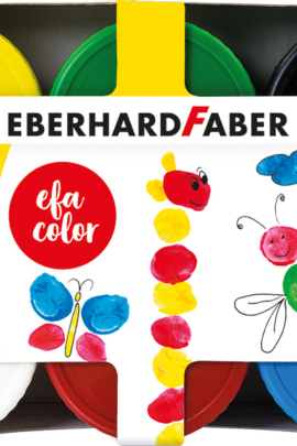 Vingerverf uitwasbaar 6 kleuren
