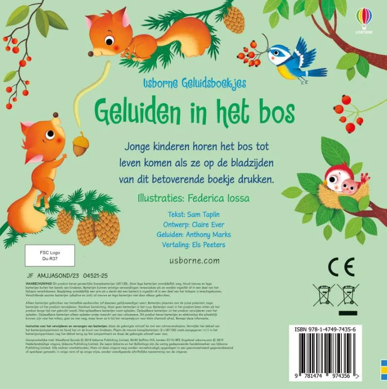 Geluidsboekje – Geluiden in het bos / druk 1 | 9781474974356 Geluidsboekje – Geluiden in het bos / druk 1 - Afbeelding 2