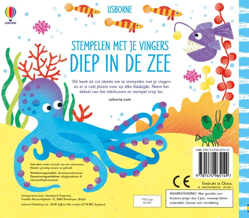 Stempelen met je vingers Diep in de zee | 9781474965149 Stempelen met je vingers Diep in de zee - Afbeelding 2