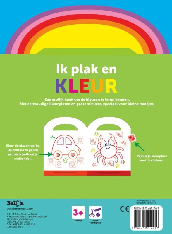 Ik plak en kleur 3+ (kikker groen) | 9789403210926 Ik plak en kleur 3+ (kikker groen) - Afbeelding 2