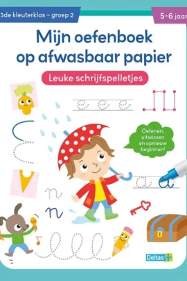 Mijn oefenboek op afwasbaar papier Leuke schrijfspelletjes 5-6 jaar