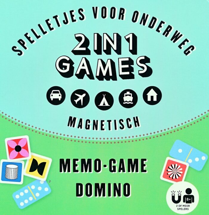 Magneet spelletjes voor onderweg 2 in 1 - Memo game en domino