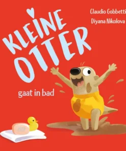 Kleine Otter gaat in bad
