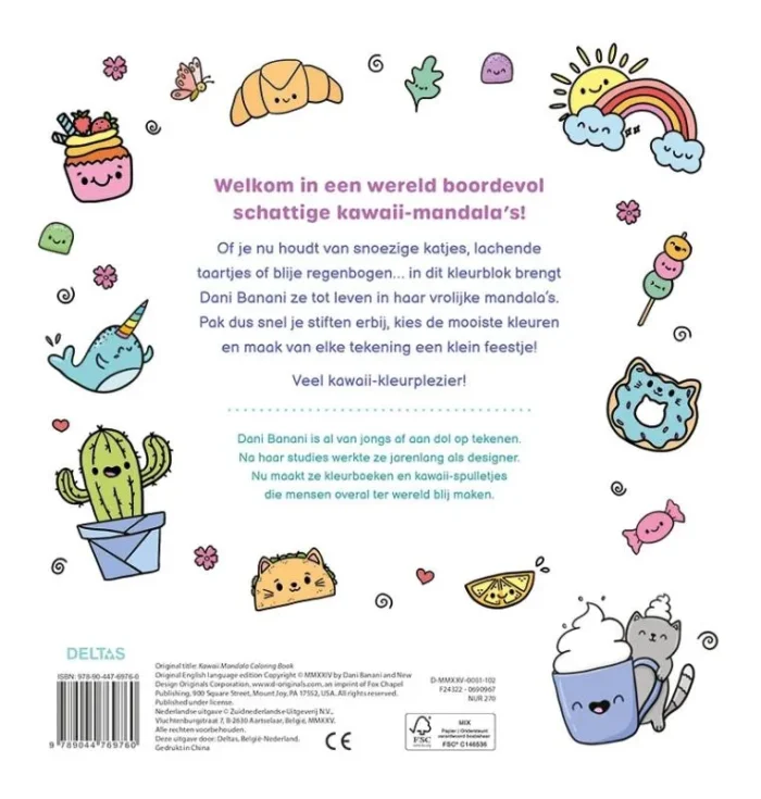 Kawaii Mandala kleurpret - Superschattige kleurplaten waar je vrolijk van wordt - Afbeelding 2
