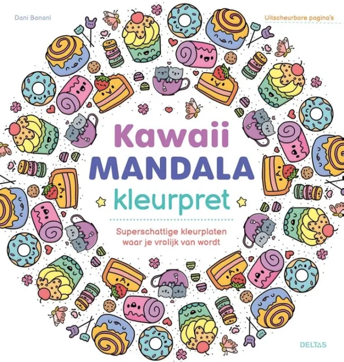 Kawaii Mandala kleurpret - Superschattige kleurplaten waar je vrolijk van wordt