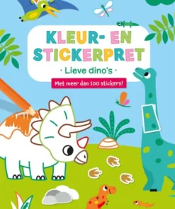 Kleur- en stickerpret Lieve dino's vanaf 3 jaar