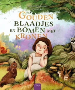 Gouden blaadjes en bomen met kronen