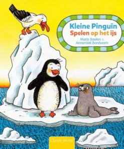 Kleine Pinguïn. Spelen op het ijs