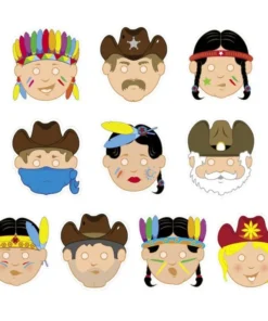 Alternative view of Maskers Cowboys en Indianen