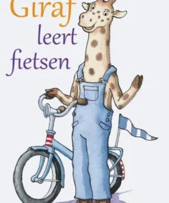 Alternative view of Giraf leert fietsen