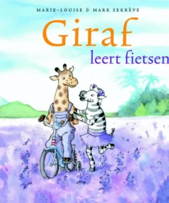 Giraf leert fietsen