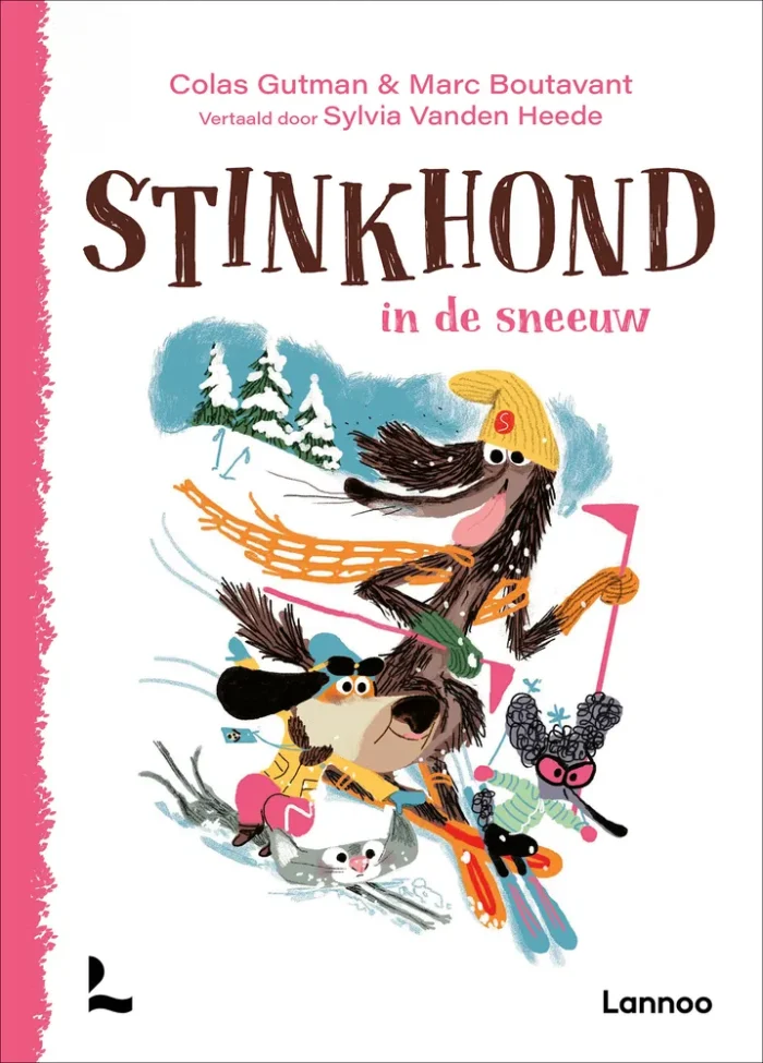 Stinkhond in de sneeuw