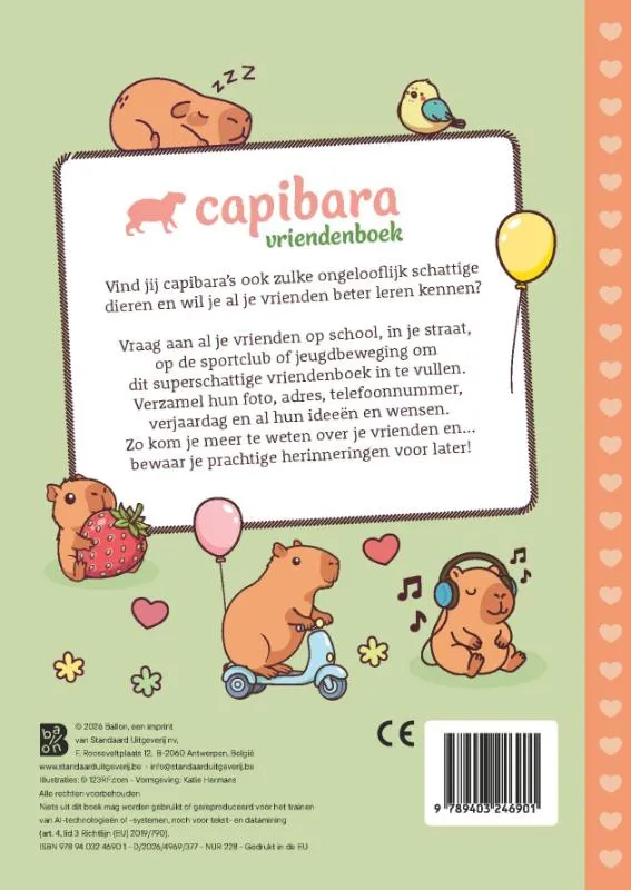 Cute & Cosy Capibara vriendenboek | 9789403246901 Cute & Cosy Capibara vriendenboek - Afbeelding 2