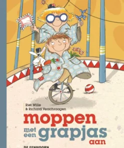 Moppen met een grapjas aan