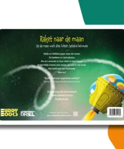 Raket naar de maan | Michel de Boer | kamishibai vertelplaten - Op de maan voelt alles lichter, behalve heimwee | 9789493341432