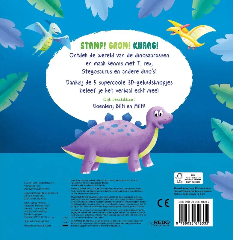 Dino STAMP en GROM! | 9789036648332 Dino STAMP en GROM! - Afbeelding 2