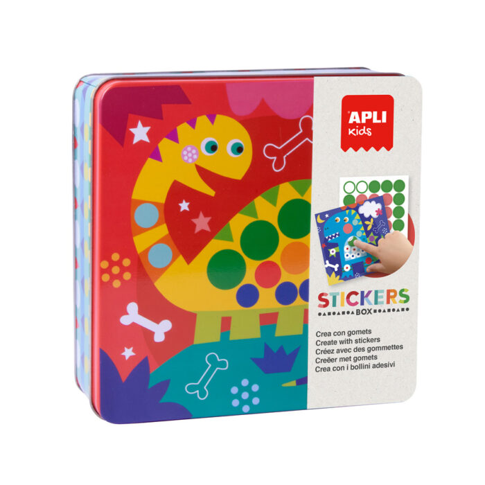 Dino stickerkaartenblik