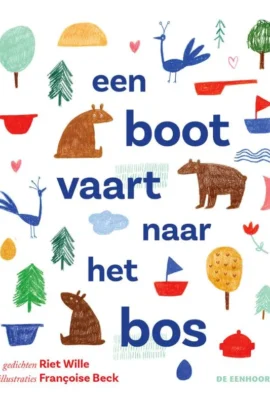 Een boot vaart naar het bos