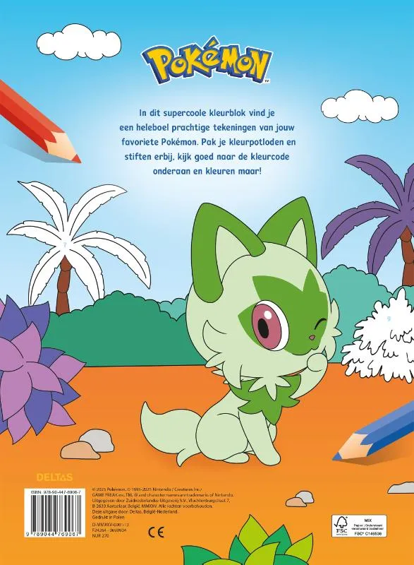 Pokémon Kleuren op nummer | 9789044769067 Pokémon Kleuren op nummer - Afbeelding 2