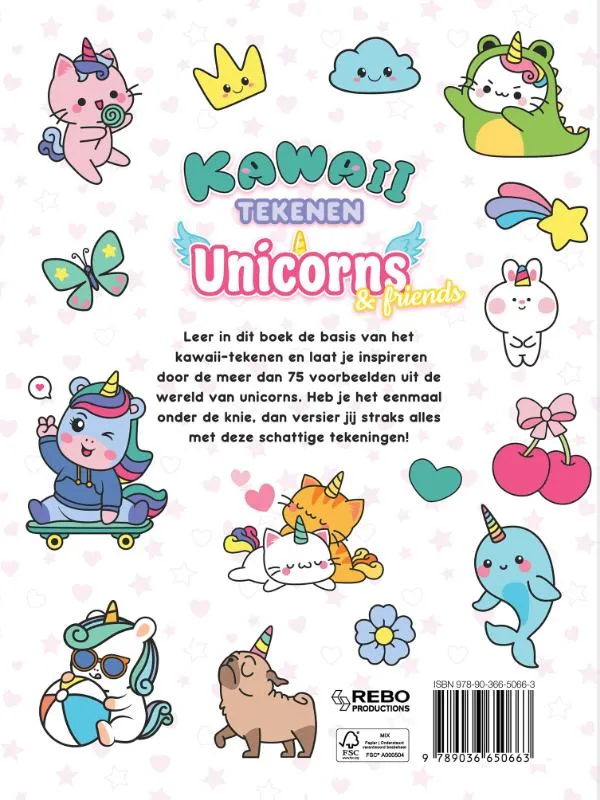 Kawaii tekenen unicorns & friends - Leer stap-voor-stap de wereld van unicorns tekenen! | 9789036650663 Kawaii tekenen unicorns & friends - Leer stap-voor-stap de wereld van unicorns tekenen! - Afbeelding 2