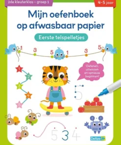 Mijn oefenboek op afwasbaar papier Eerste telspelletjes 4-5 jaar