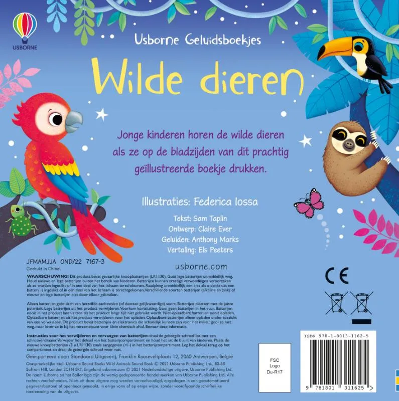Geluidsboekje – Wilde dieren | 9781801311625 Geluidsboekje – Wilde dieren - Afbeelding 2