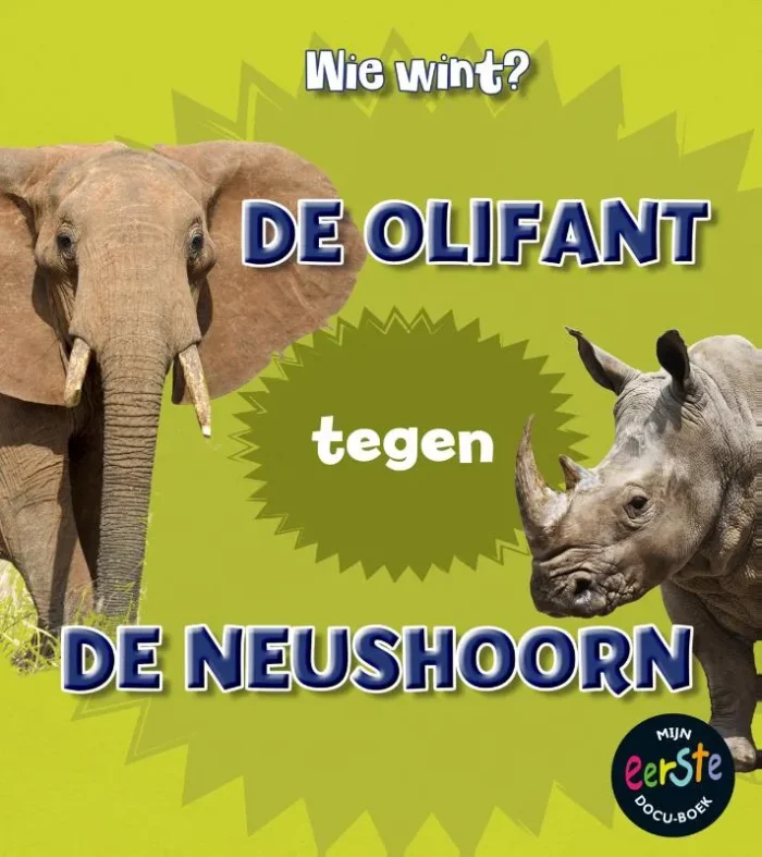 De olifant tegen de neushoorn