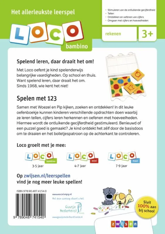 Loco bambino Woezel & Pip spelen met 123 | 9789048741540 Loco bambino Woezel & Pip spelen met 123 - Afbeelding 2