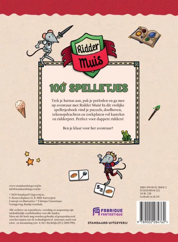 Ridder Muis Spelletjesboek | 9789002284762 Ridder Muis Spelletjesboek - Afbeelding 2