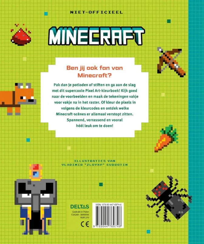 Minecraft pixel kleurpret - Volg de code en tover de kleurplaten vakje voor vakje tevoorschijn | 9789044769746 Minecraft pixel kleurpret - Volg de code en tover de kleurplaten vakje voor vakje tevoorschijn - Afbeelding 2