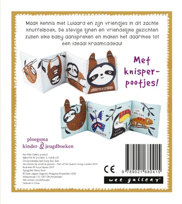 Knuffelboekje Luiaard | 9789021680415 Knuffelboekje Luiaard - Afbeelding 2