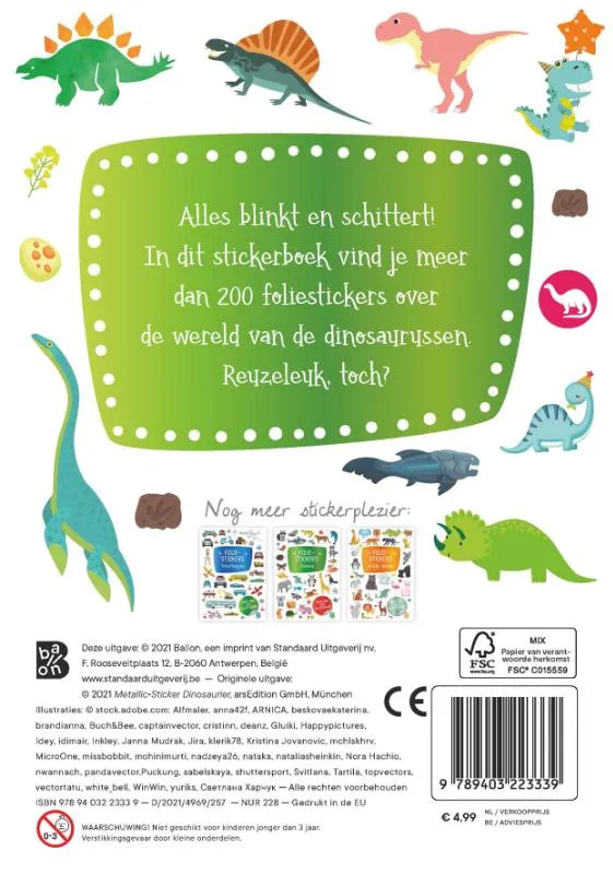 Foliestickers Dinosaurussen | 9789403223339 Foliestickers Dinosaurussen - Afbeelding 2
