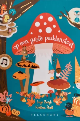 Op een grote paddenstoel