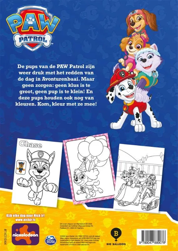 PAW Patrol kleurblok | 9789047889076 PAW Patrol kleurblok - Afbeelding 2