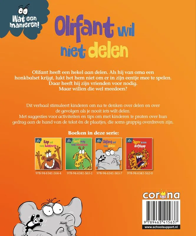 Olifant wil niet delen | 9789463415637 Olifant wil niet delen - Afbeelding 2