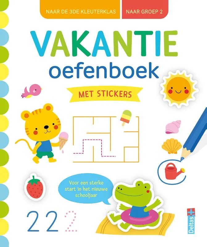Vakantie oefenboek met stickers - naar de 3de kleuterklas / naar groep 2. Voor een sterke start in het nieuwe schooljaar | 9789044773040 Vakantie oefenboek met stickers - naar de 3de kleuterklas / naar groep 2. Voor een sterke start in het nieuwe schooljaar