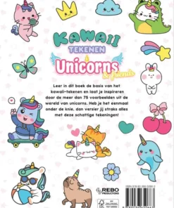 Kawaii tekenen unicorns & friends - Leer stap-voor-stap de wereld van unicorns tekenen! | 9789036650663
