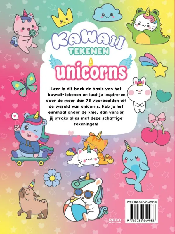 Kawaii tekenen unicorns & friends | 9789036649988 Kawaii tekenen unicorns & friends - Afbeelding 2