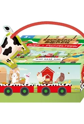 Boerderijdieren- boek + puzzeltrein