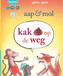 aap en mol. kak op de weg