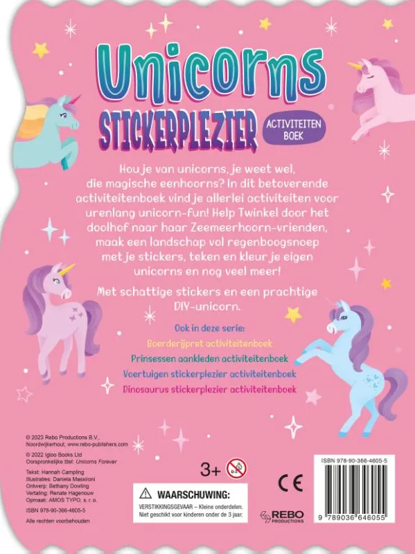 Stickerplezier activiteitenboek Unicorns | 9789036646055 Stickerplezier activiteitenboek Unicorns - Afbeelding 2