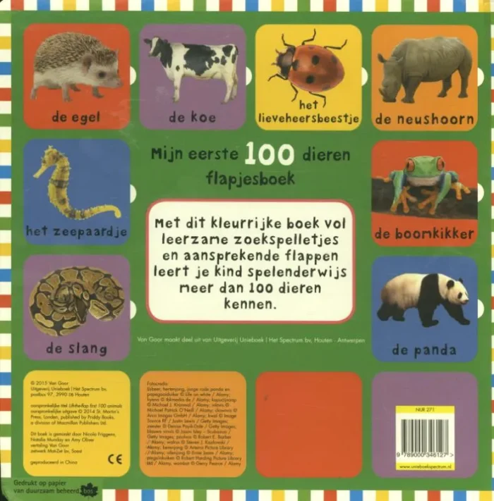 Mijn eerste 100 dieren flapjesboek - Afbeelding 2