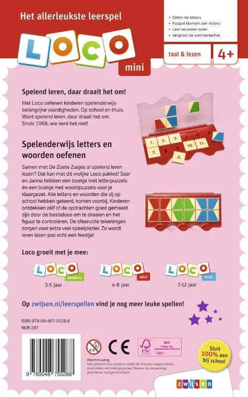 Loco mini De Zoete Zusjes spelen met letters en woorden 4-8 jaar | 9789048755288 Loco mini De Zoete Zusjes spelen met letters en woorden 4-8 jaar - Afbeelding 2